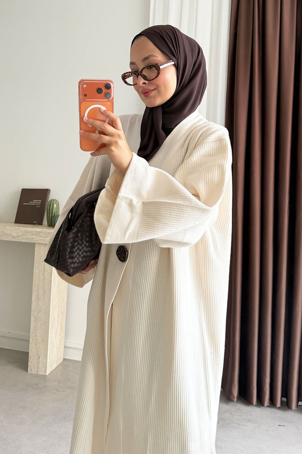 Triko Kimono Elbise - Ekru