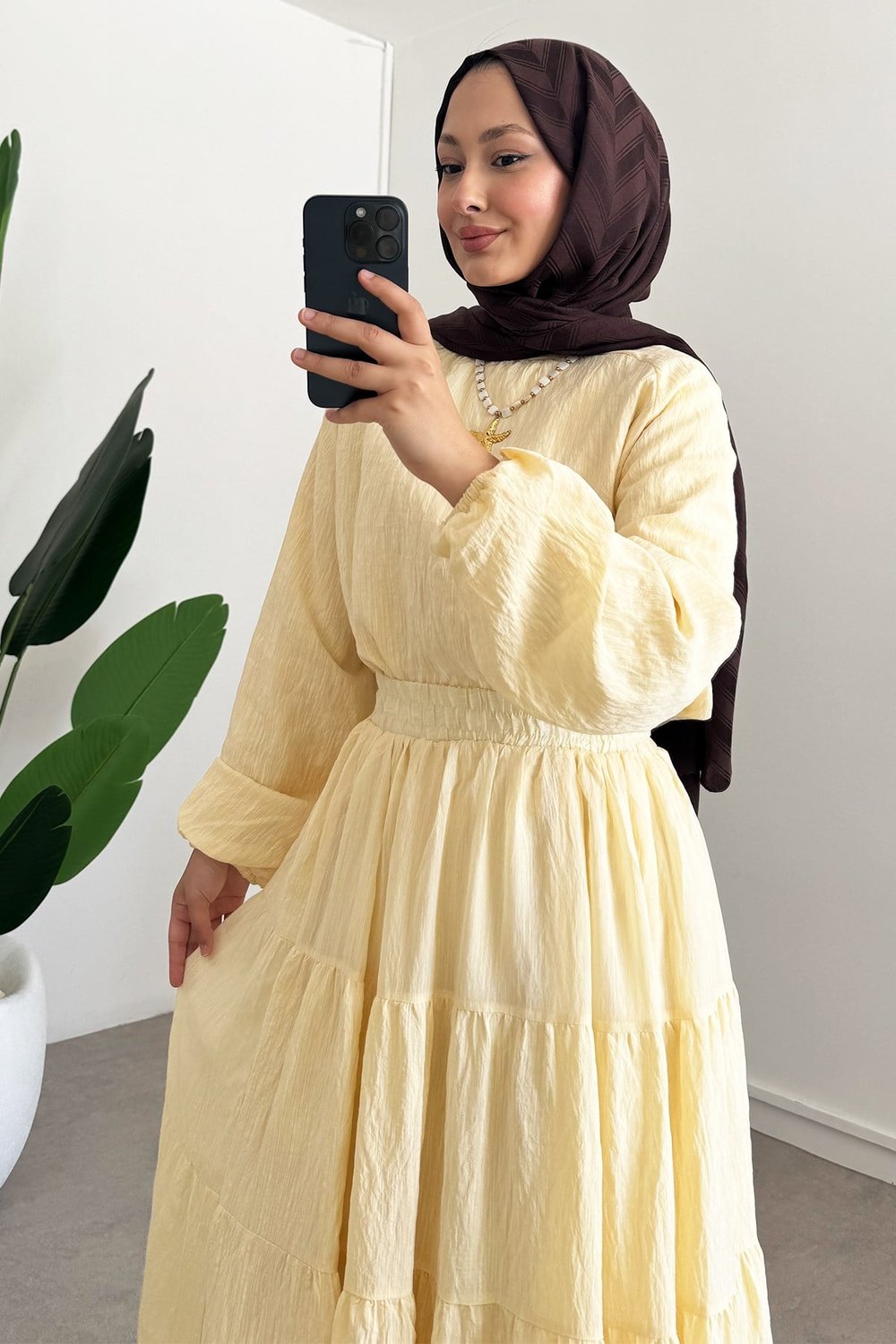 Tül Modal Takım - Sarı