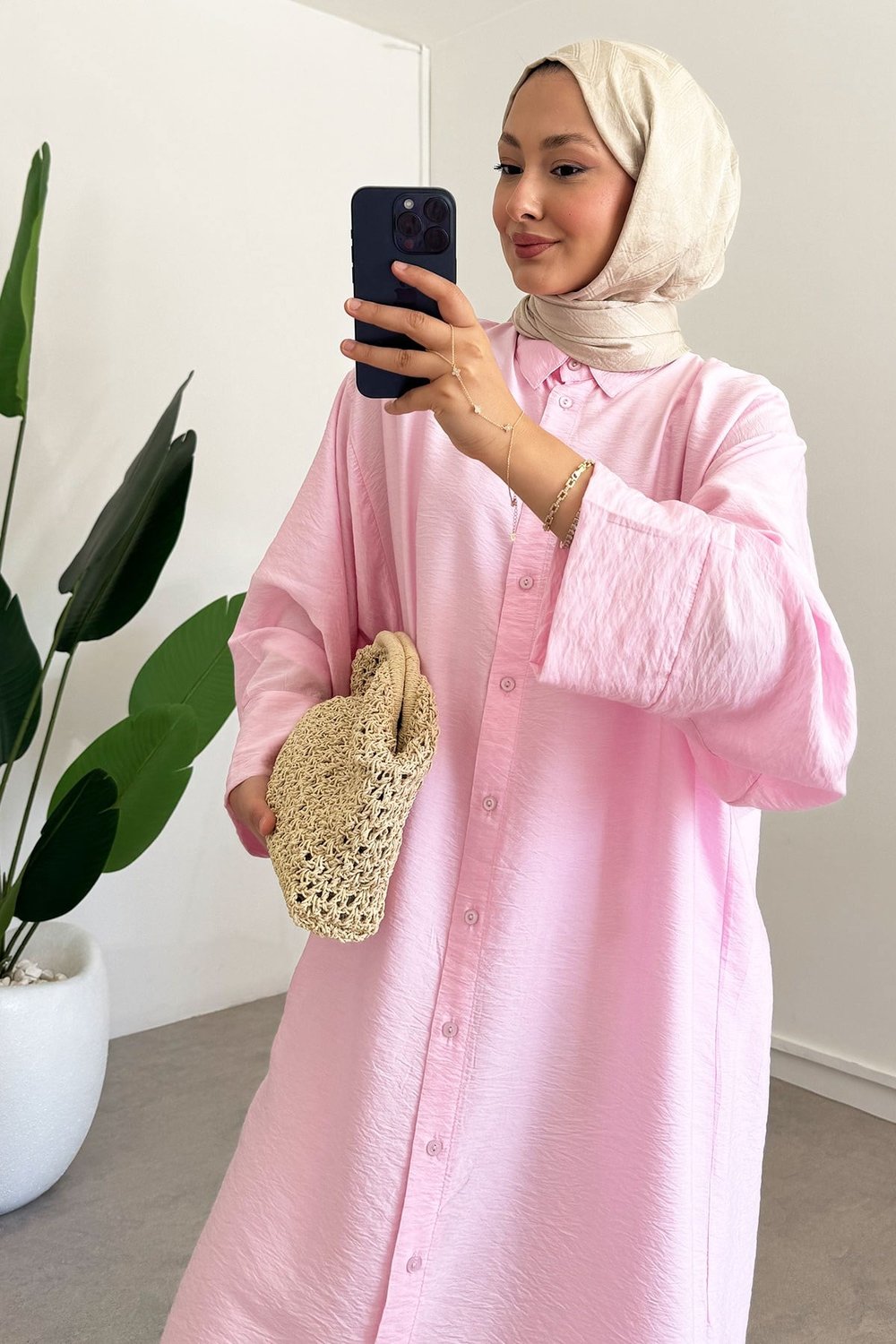 Uzun Modal Takım - Pembe