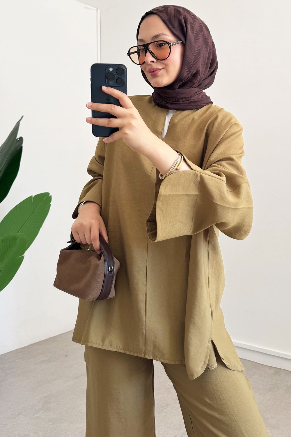 V Yaka Modal Takım - Olive
