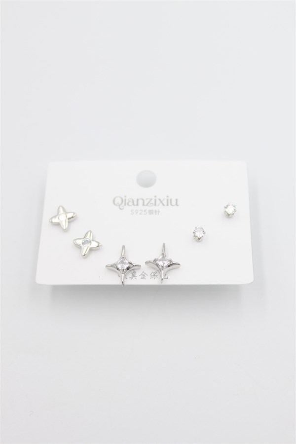 Çoklu Set Küpe - Gümüş
