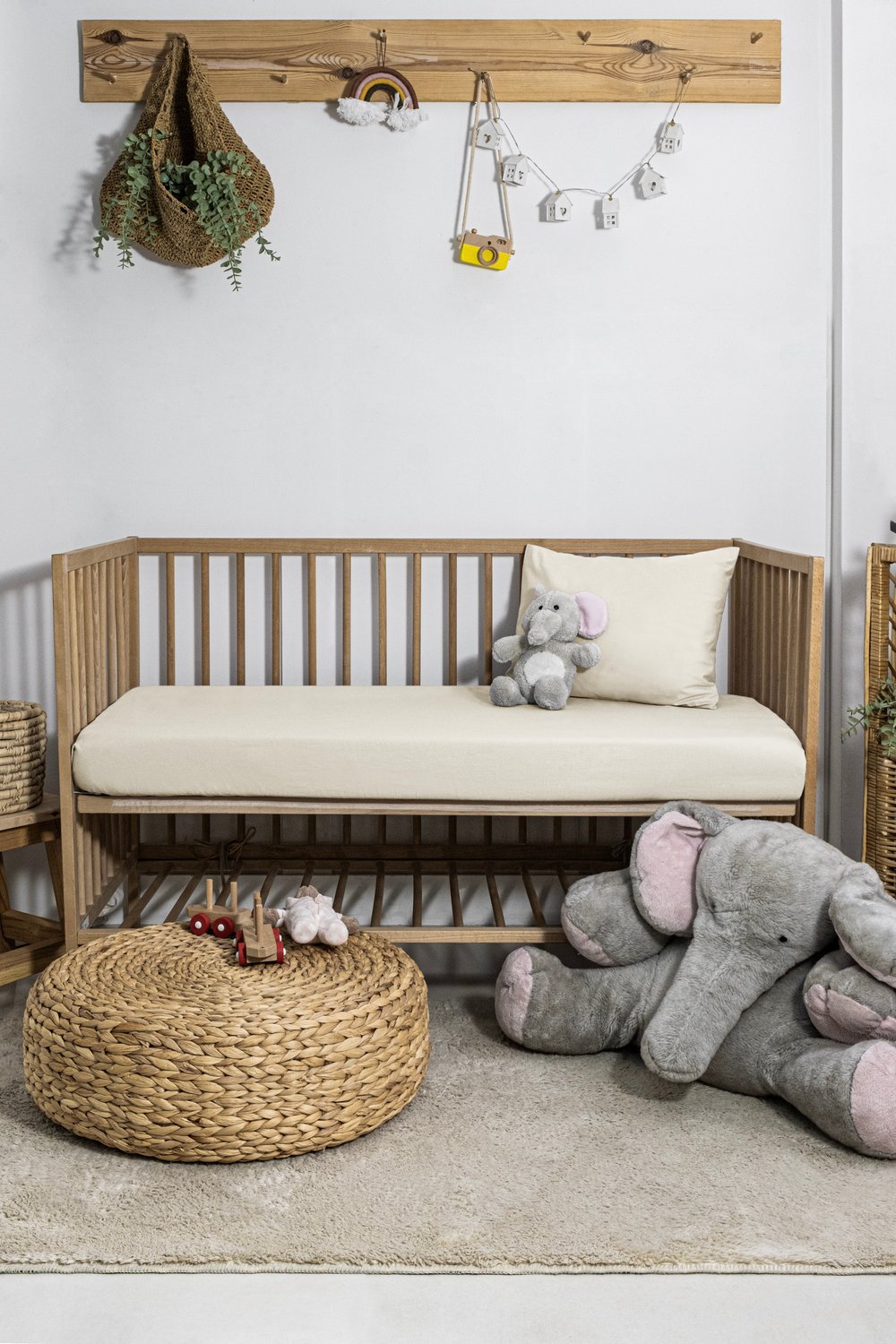 %100 pamuk Renforce Bebek Lastikli Çarşaf Set 70x140-15 - EKRU