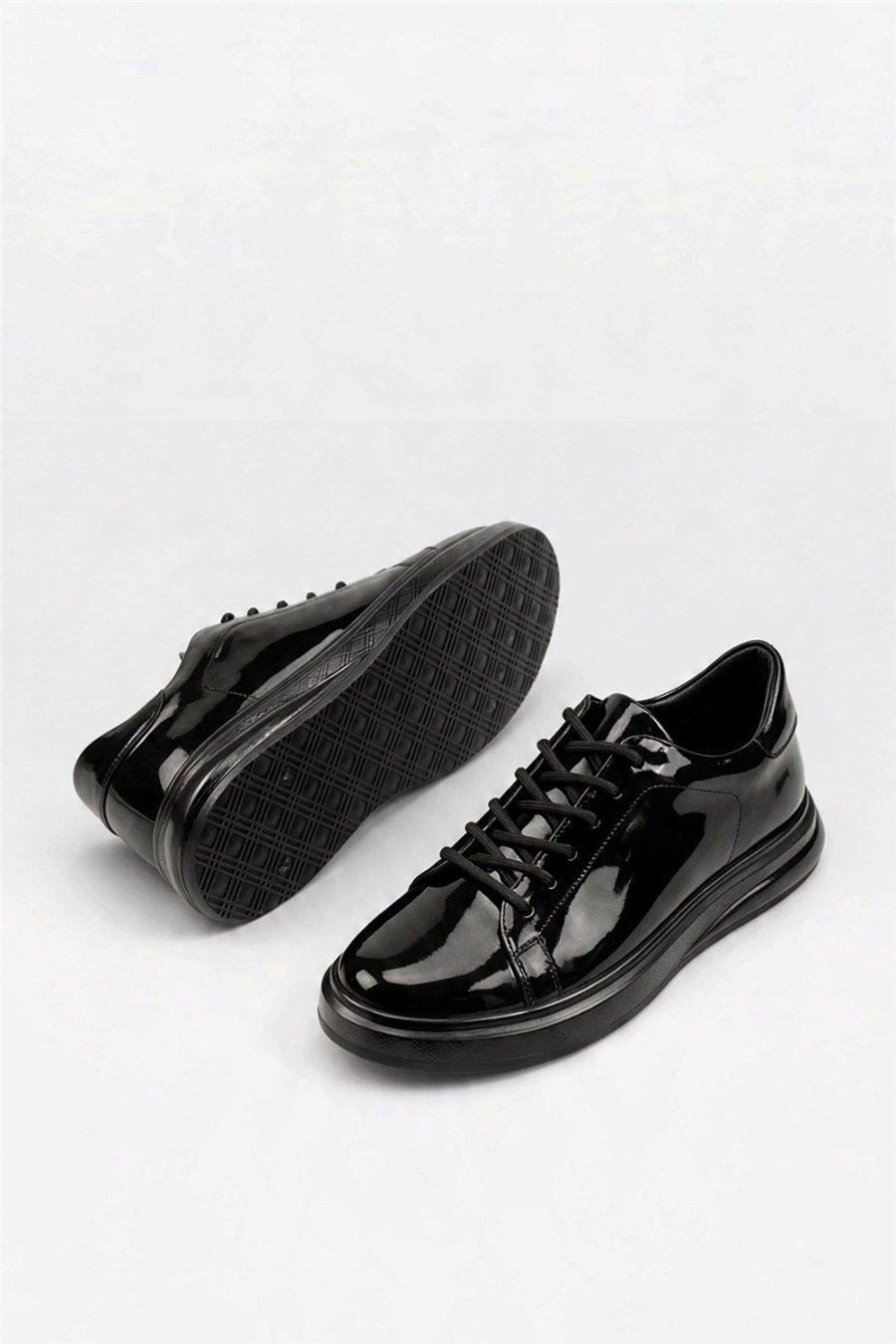 Erkek Hakiki Deri Siyah Rugan Bağcıklı Sneaker – Zesco Alejo