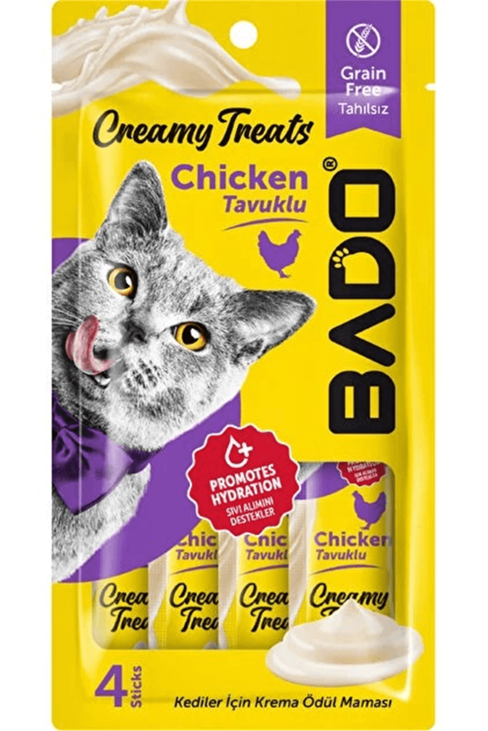 Bado Kedi Krema Ödül Mama Tavuklu 4*15 Gr
