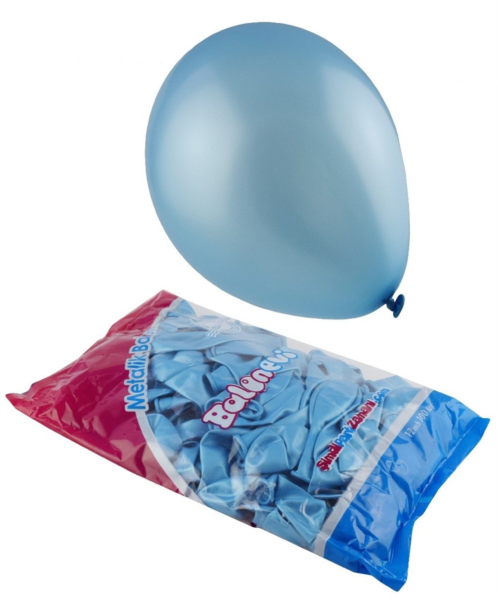 Balonevi Metalik Açık Mavi Balon 12inç