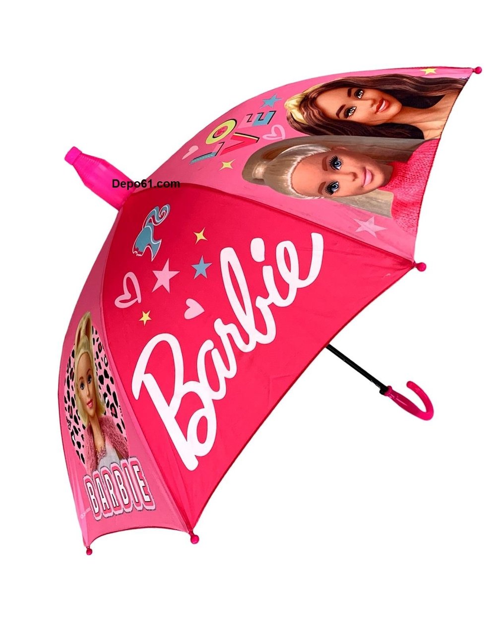 Lisanslı Barbie Bardaklı Kız Çocuk Şemsiyesi,