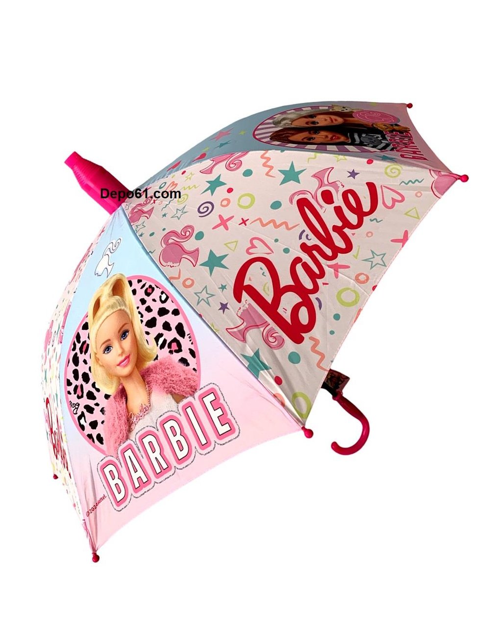 Lisanslı Barbie Bardaklı Kız Çocuk Şemsiyesi