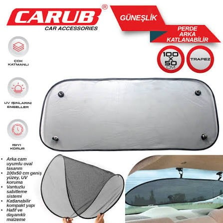 Carub Vantuzlu Arka Cam Güneşlik Perdesi BR495 40 02