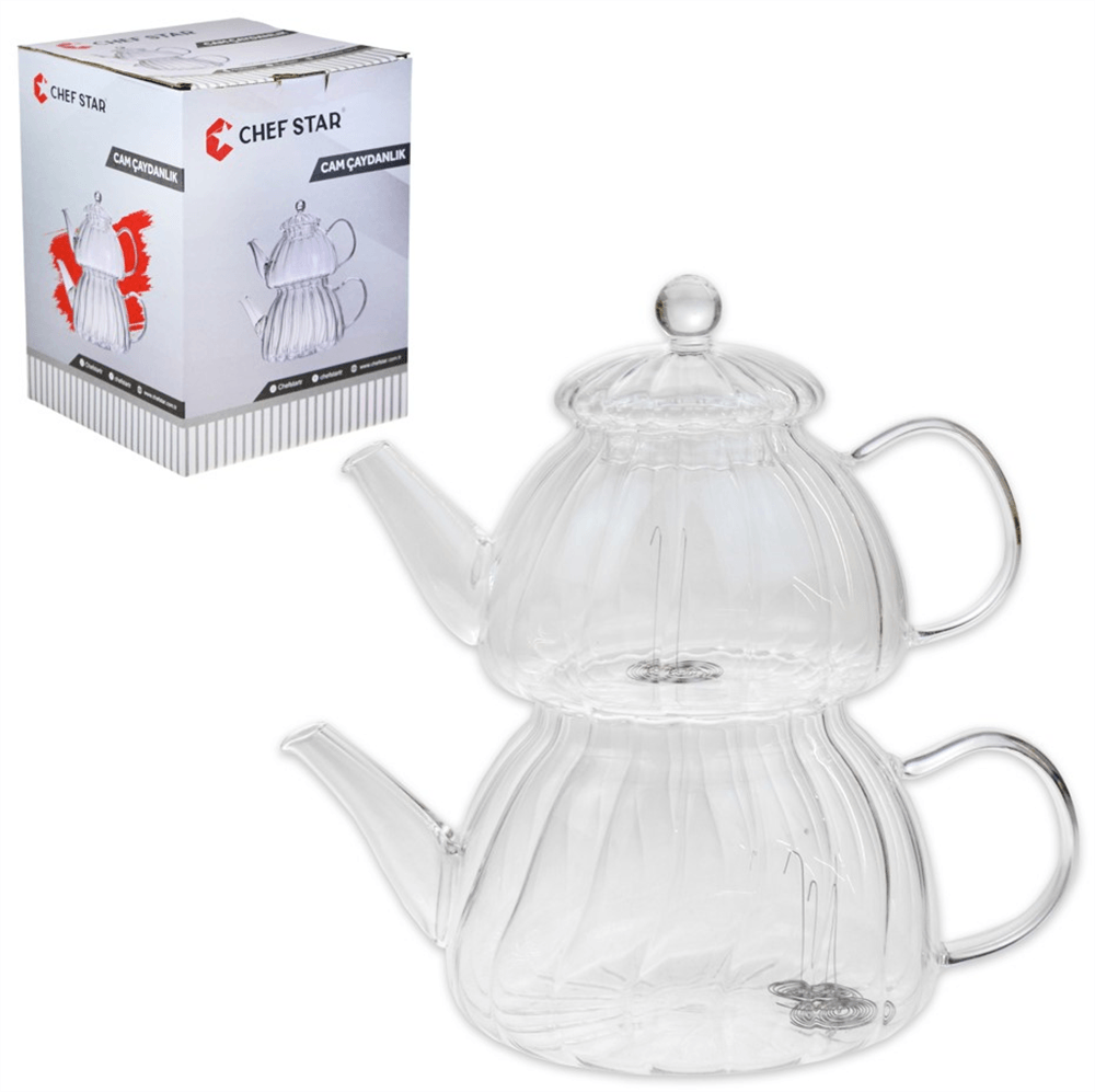 Chef Star Çizgili Cam Çaydanlık Mnb04252