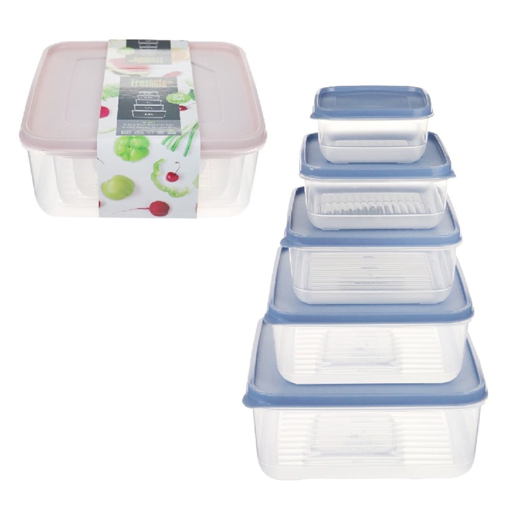 Freshlife Rubby Kare Saklama Kabı 5li Set D-391