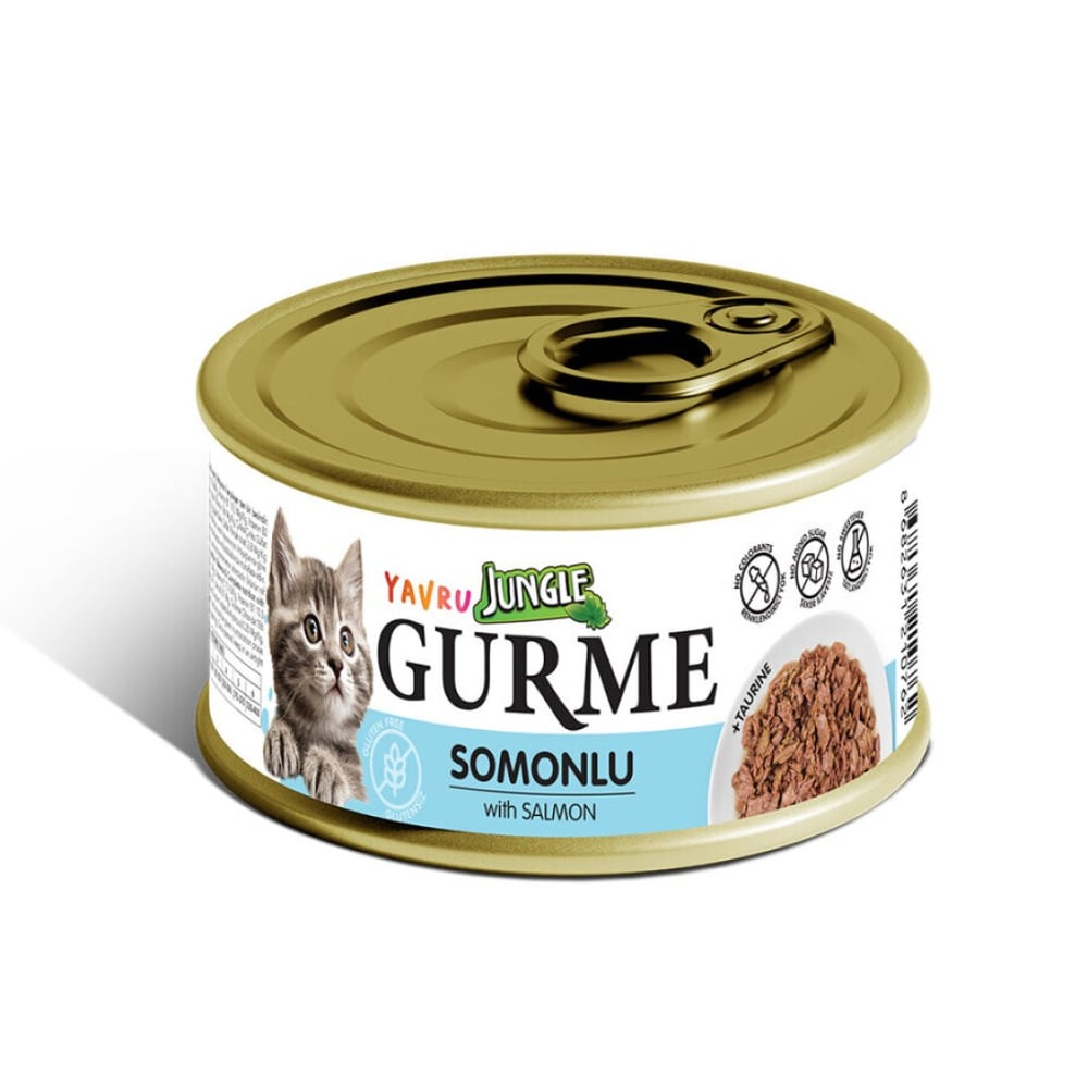 Jungle Gurme Yavru Kedi Somonlu Konserve 85 Gr Pelagos
