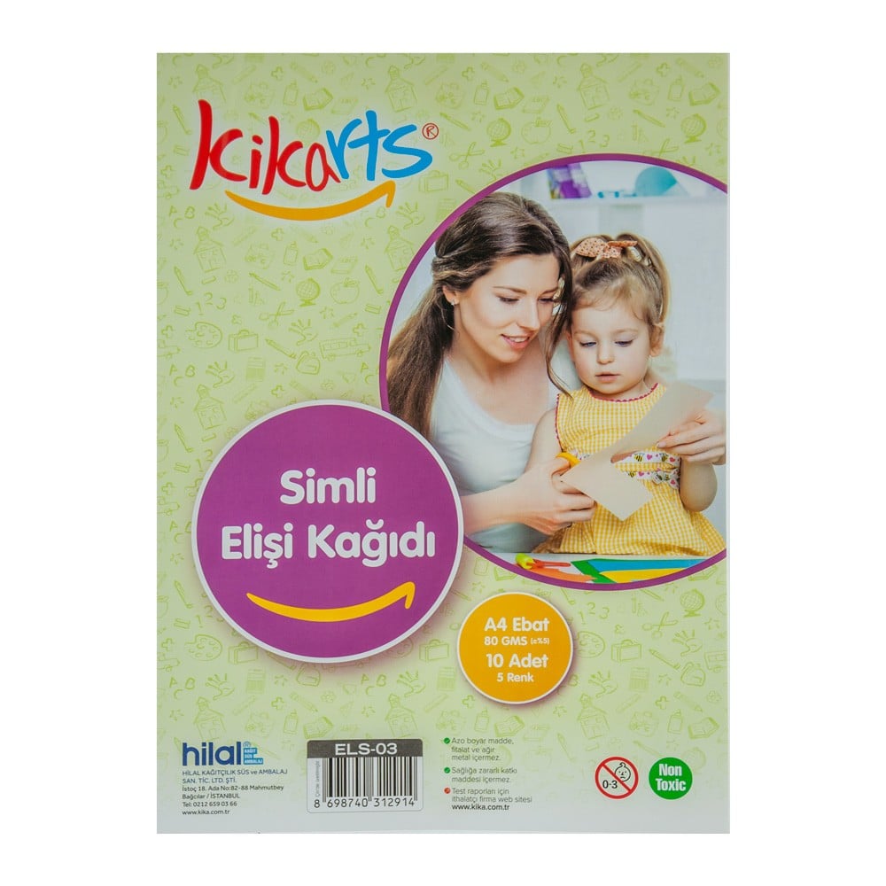 Kika Elişi Kağıdı 10 lu A4 80gr Simli Els03