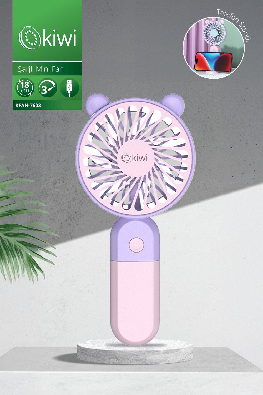 Kiwi Mini El Fanı Şarjlı Kfan-7603