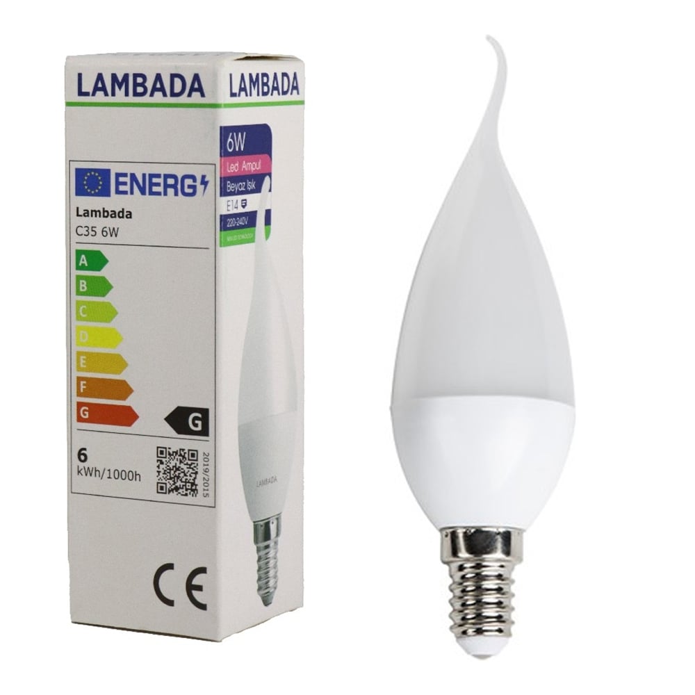 Lambada 6w Led Ampul Buzlu Kıvrık Beyaz E14 050 03 16