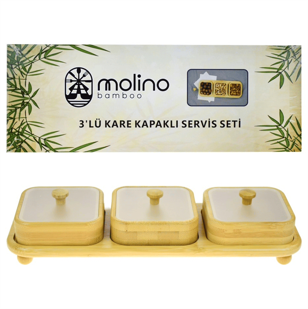 Molino Kare Kapaklı Servis Seti 3 Lü Mln-30451