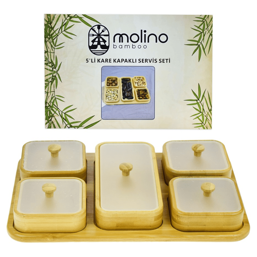 Molino Kare Kapaklı Servis Seti 5 Li Mln-30453
