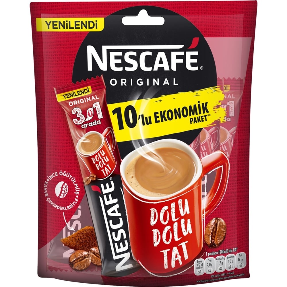 Nescafe 3ü1 Arada Orijinal 10 lu Ekonomik Paket