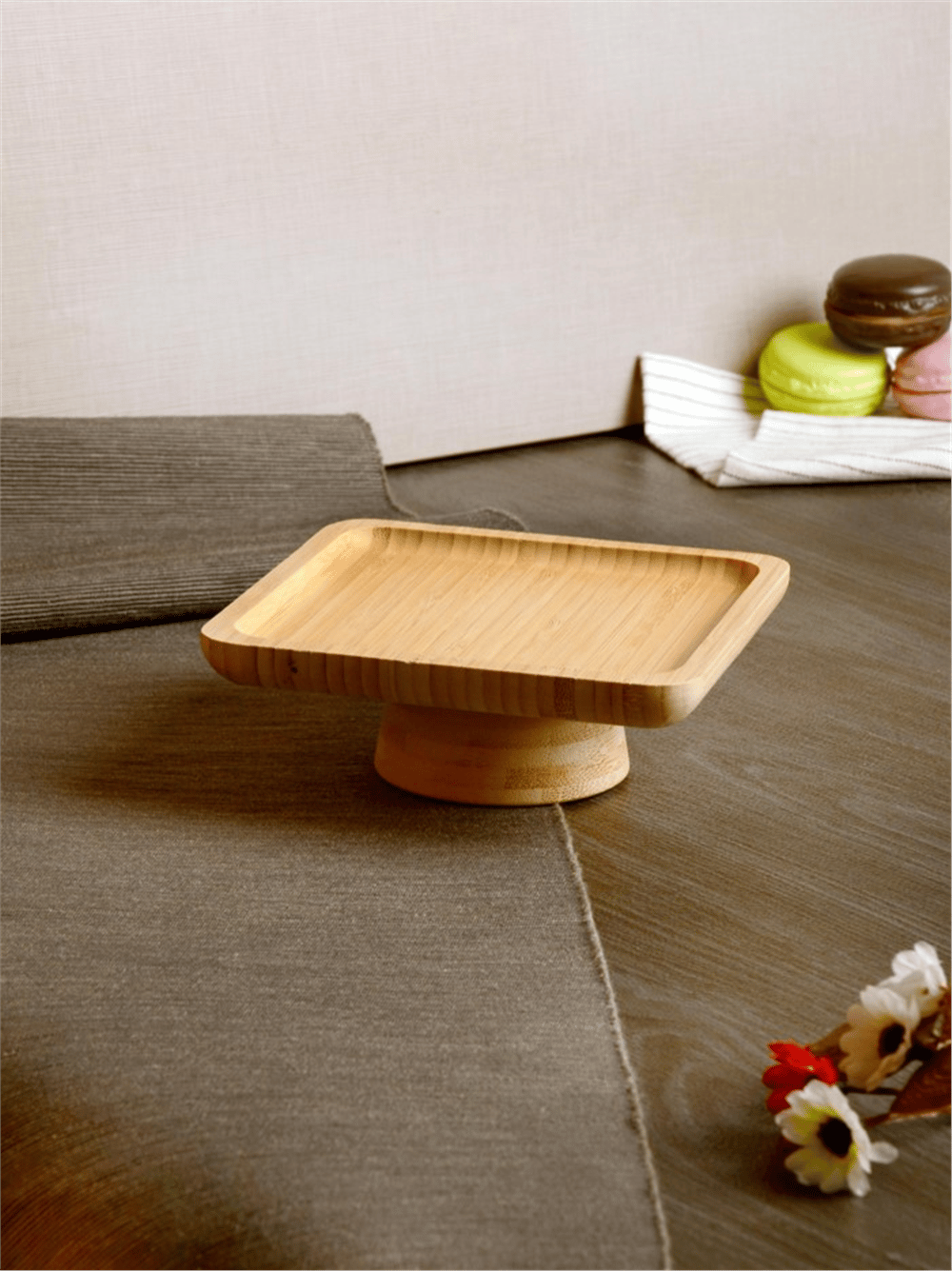 Paçi Ayaklı Bambu Sunumluk Kare 15 Cm 700718