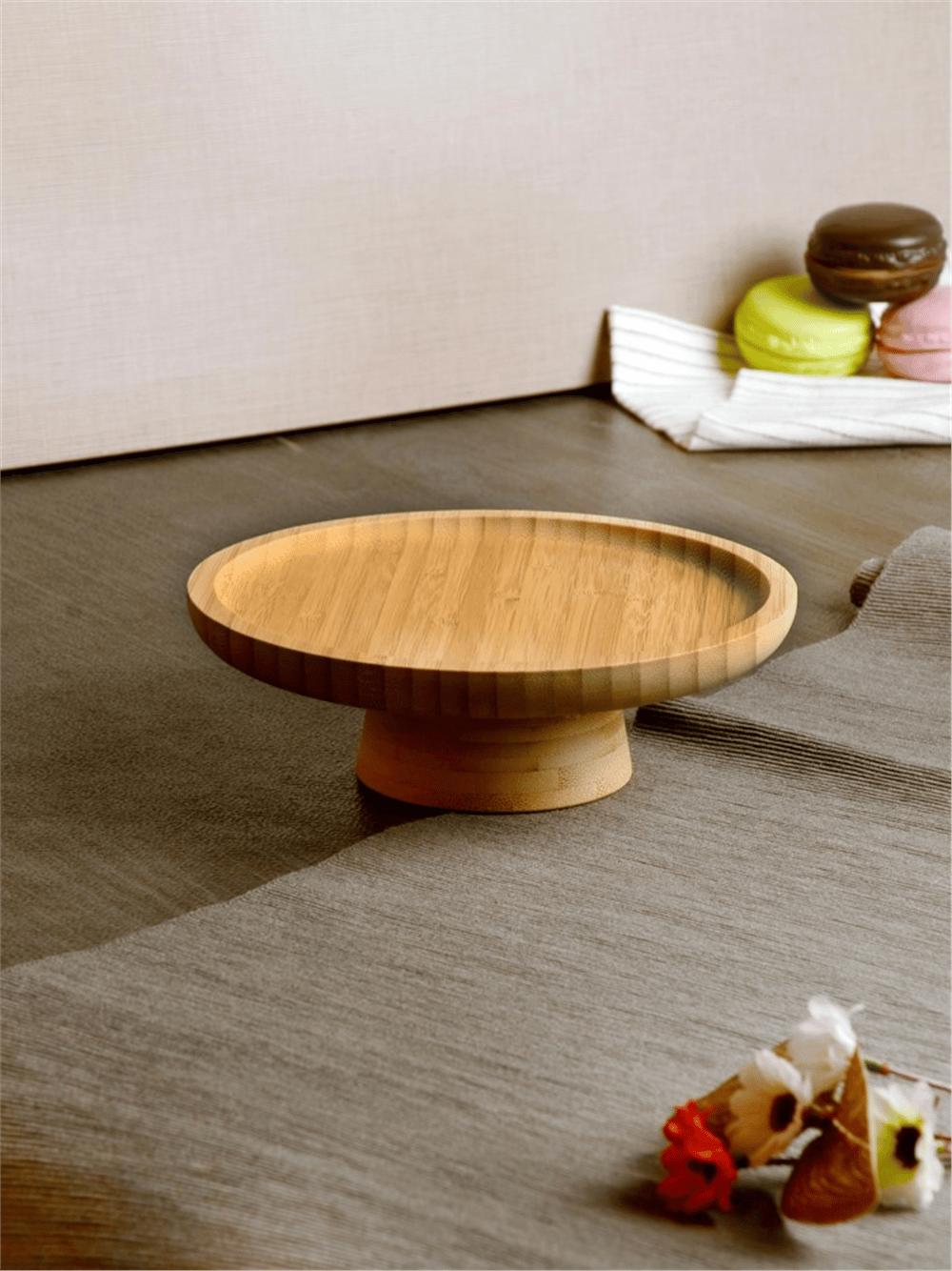 Paçi Ayaklı Bambu Sunumluk Yuvarlak 17 Cm 700722