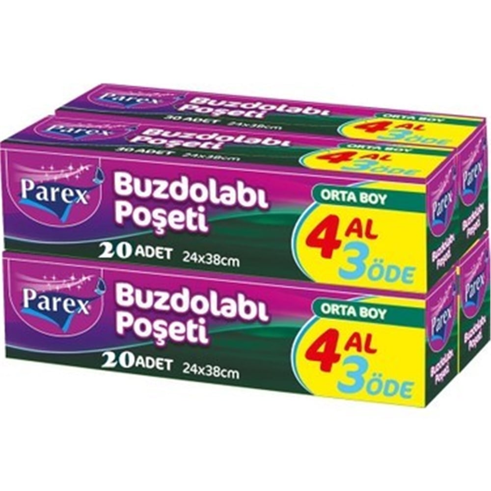 Parex Buzdolabı Poşeti Orta Boy 4 Al 3 Öde