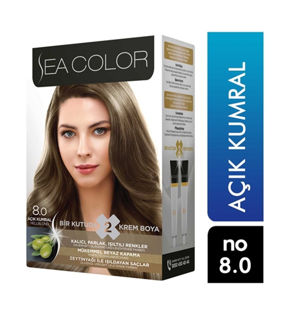 Saç Boyası Açık Kumral Sea Color Set Boya 8.0