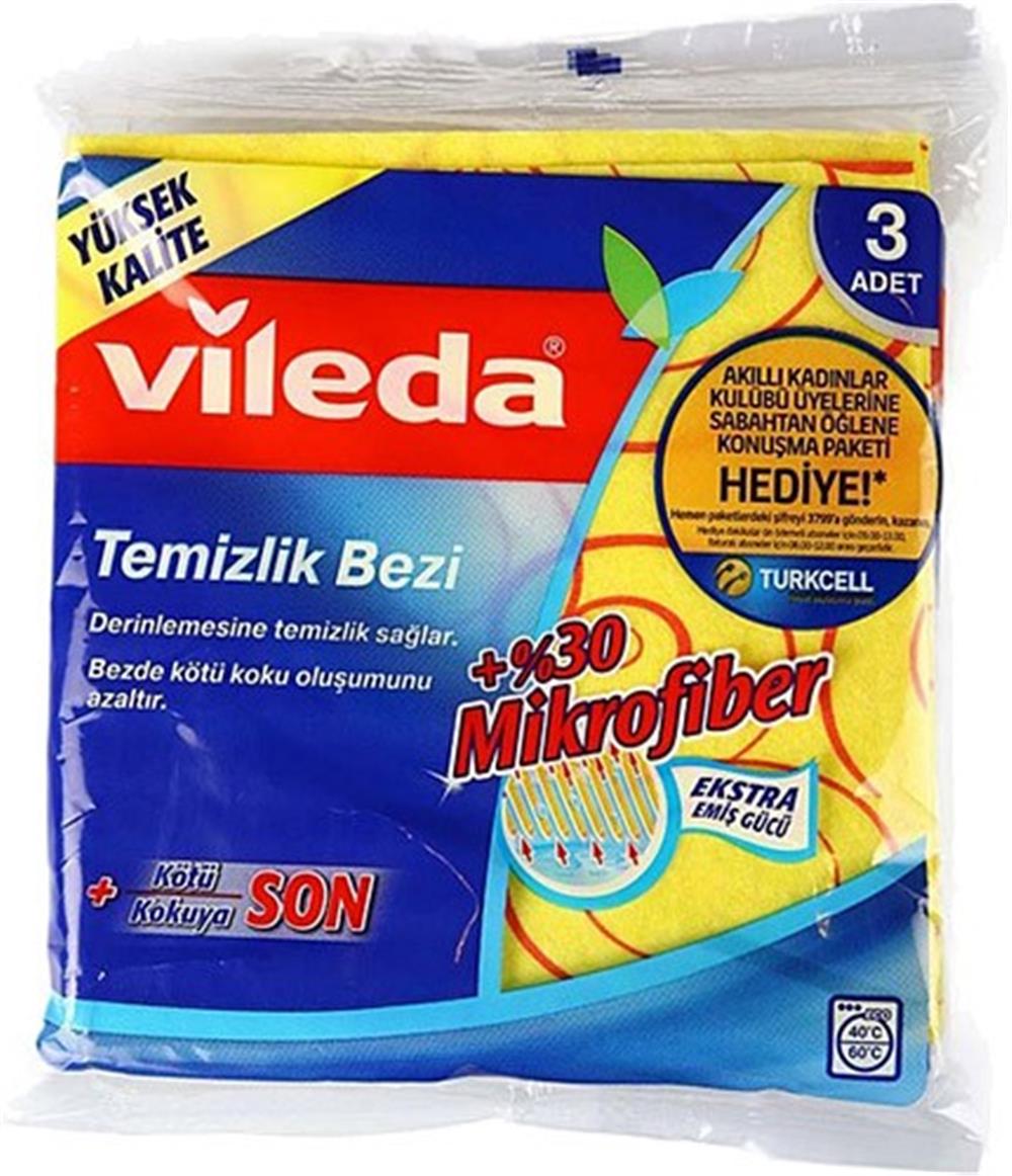 Vileda %30 Microfiberli Temizlik Bezi 3lü