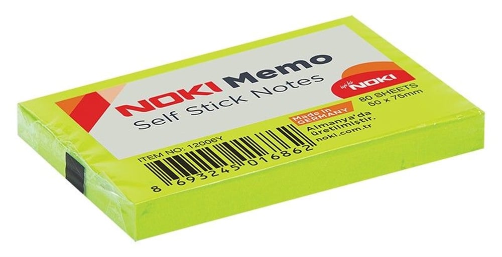 Yapışkanlı Not Kağıdı Yeşil 50x75