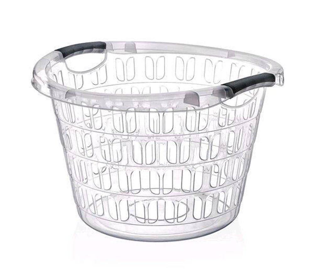Erkoç plastik Şeffaf Yuvarlak Çamaşır Sepeti 33 lt E-233