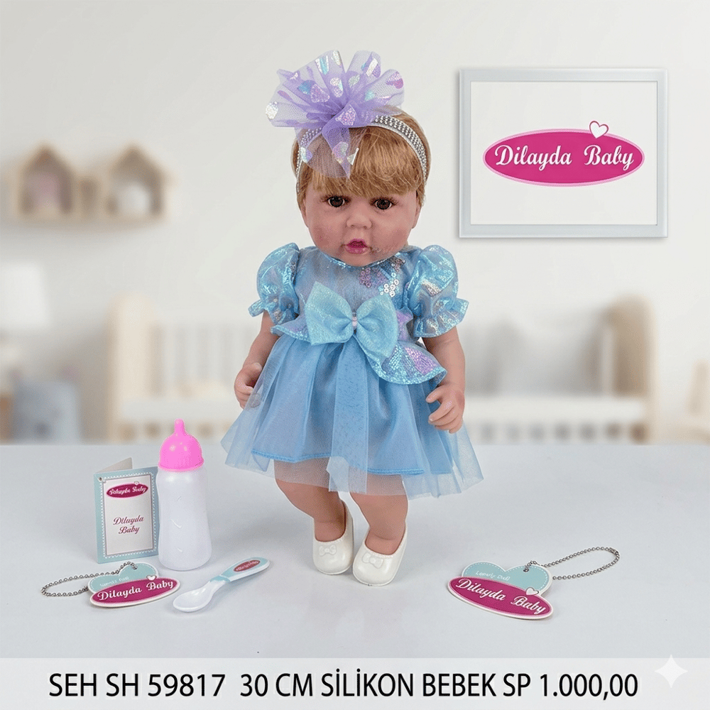 Aksesuralı Yeni Doğmuş 30 Cm Yüksek Gerçeklikte Yumuşak Oyuncak Bebek Sh59816