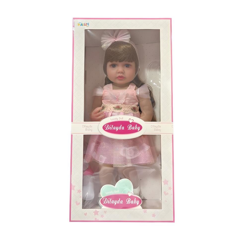 Aksesuralı Yeni Doğmuş 55 Cm Yüksek Gerçeklikte Yumuşak Oyuncak Bebek Sh59805
