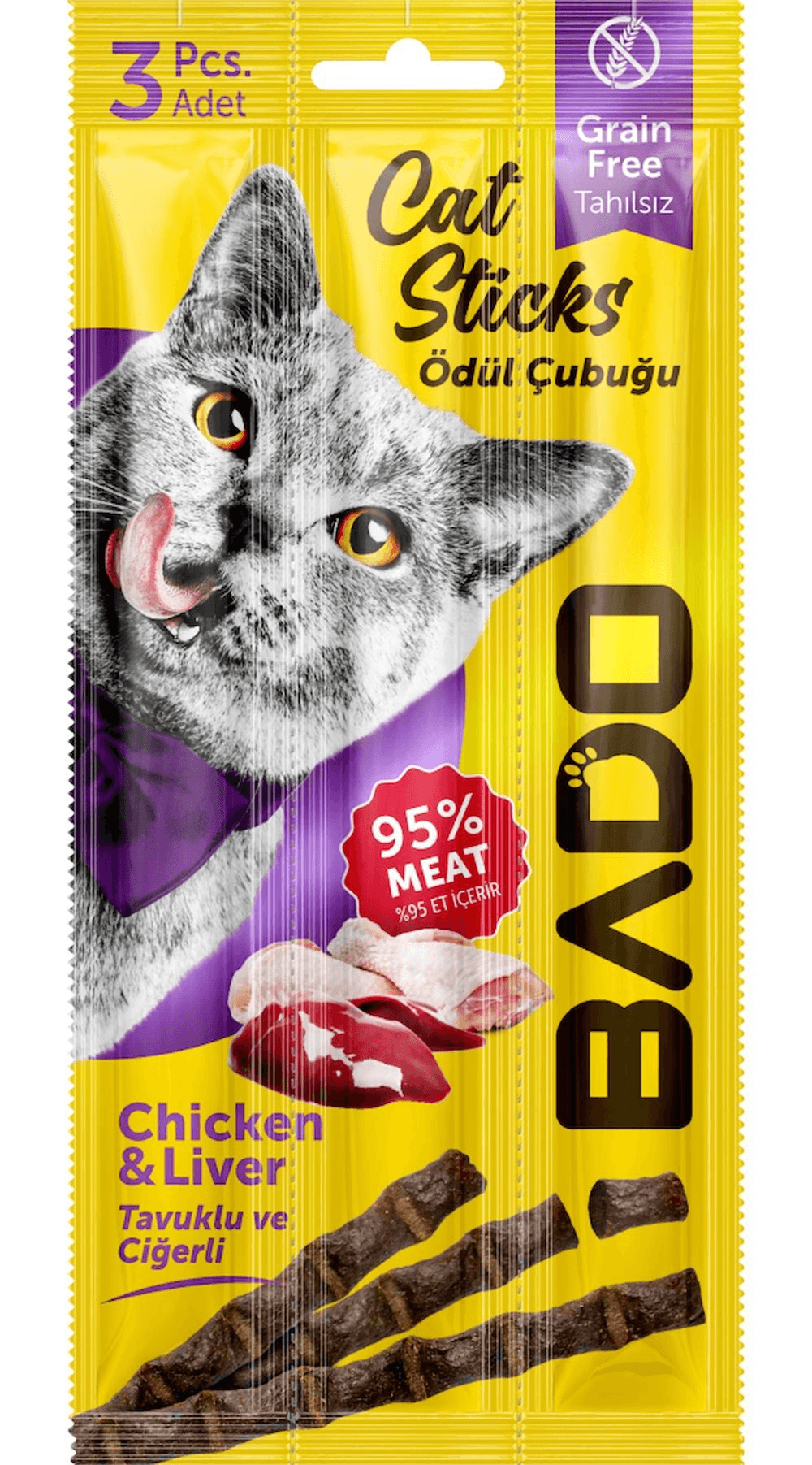 Bado Kedi Ödül Çubuğu Tavuk Ve Ciğerli 3*5 Gr