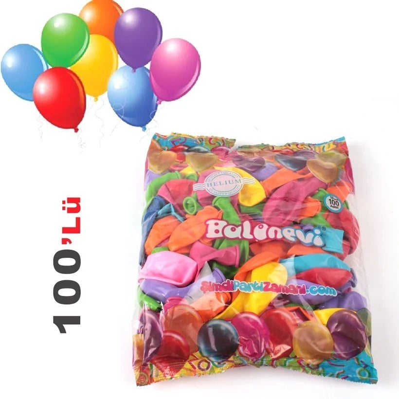 Balonevi Balon Pastel Karışık Renk 14 A 10 İnç 100 lü Paket