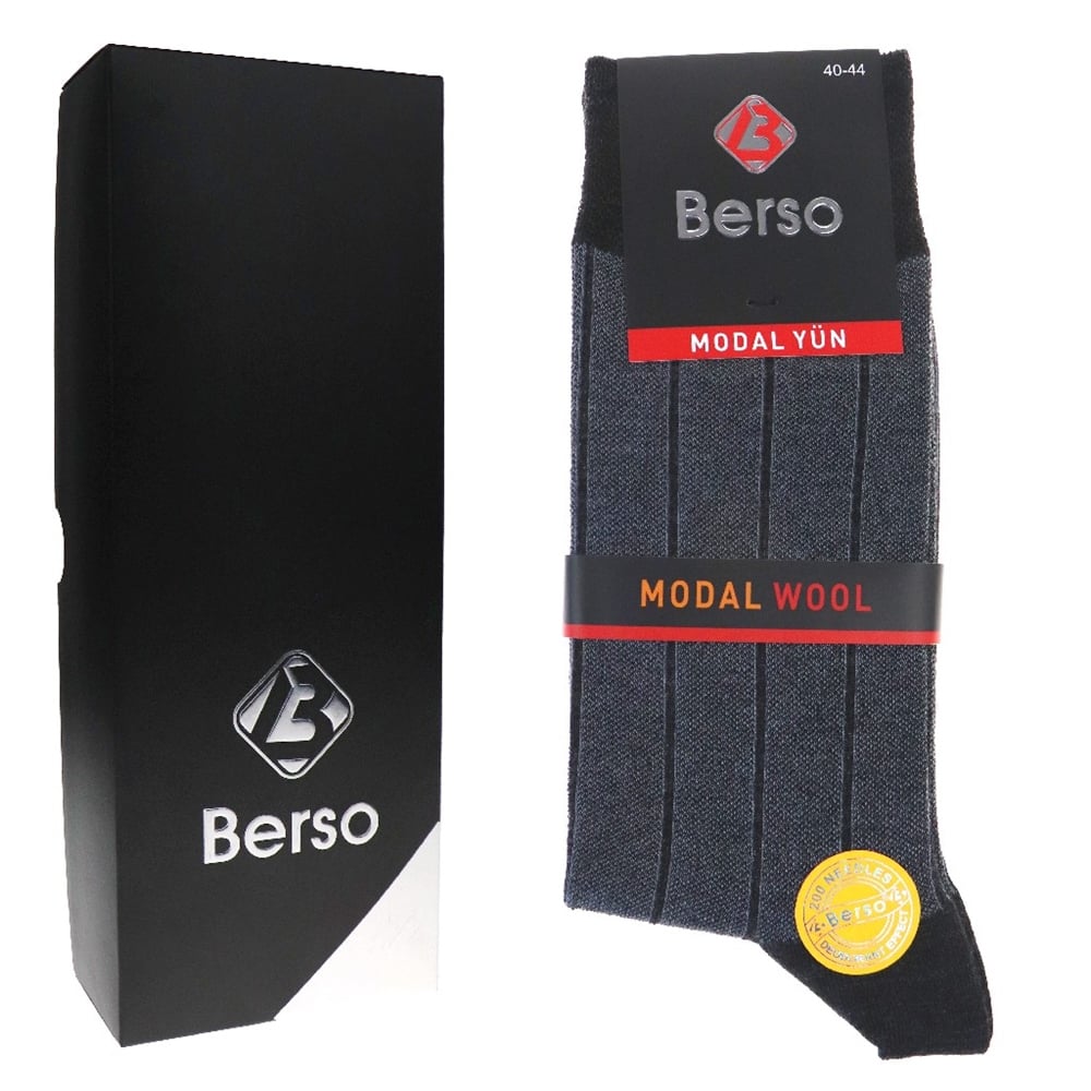 Berso Yün Çorap Bej Bordo