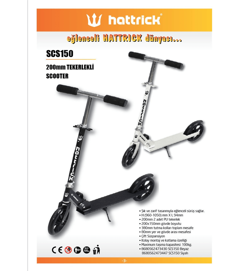 beyaz çocuk scooter