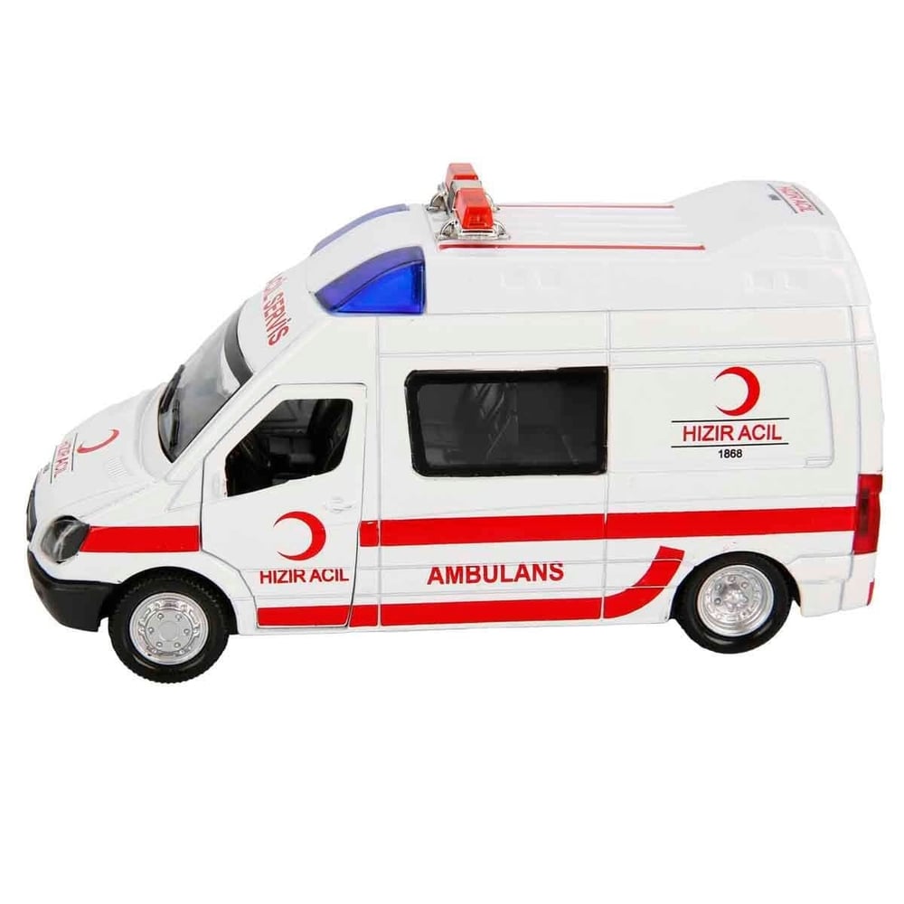 Brlk Metal Çekbırak Işıklı Oyuncak Ambülans Fy5058sa