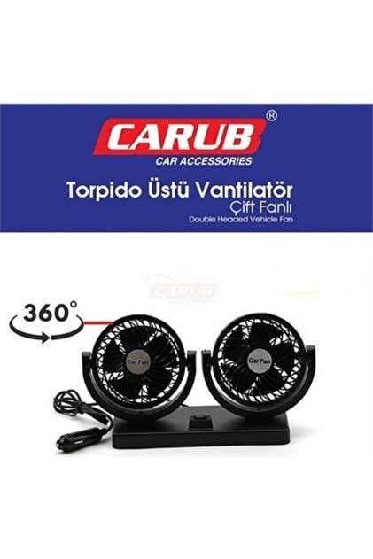 Carub Torpido Üstü Çift Fanlı Vantilatör 24V