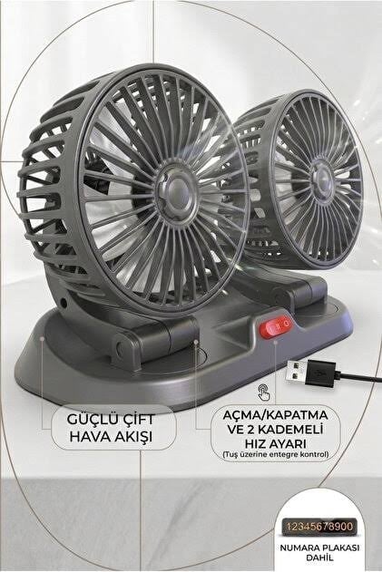 Carub Torpido Üstü USB Çakmak Girişli Vantilatör