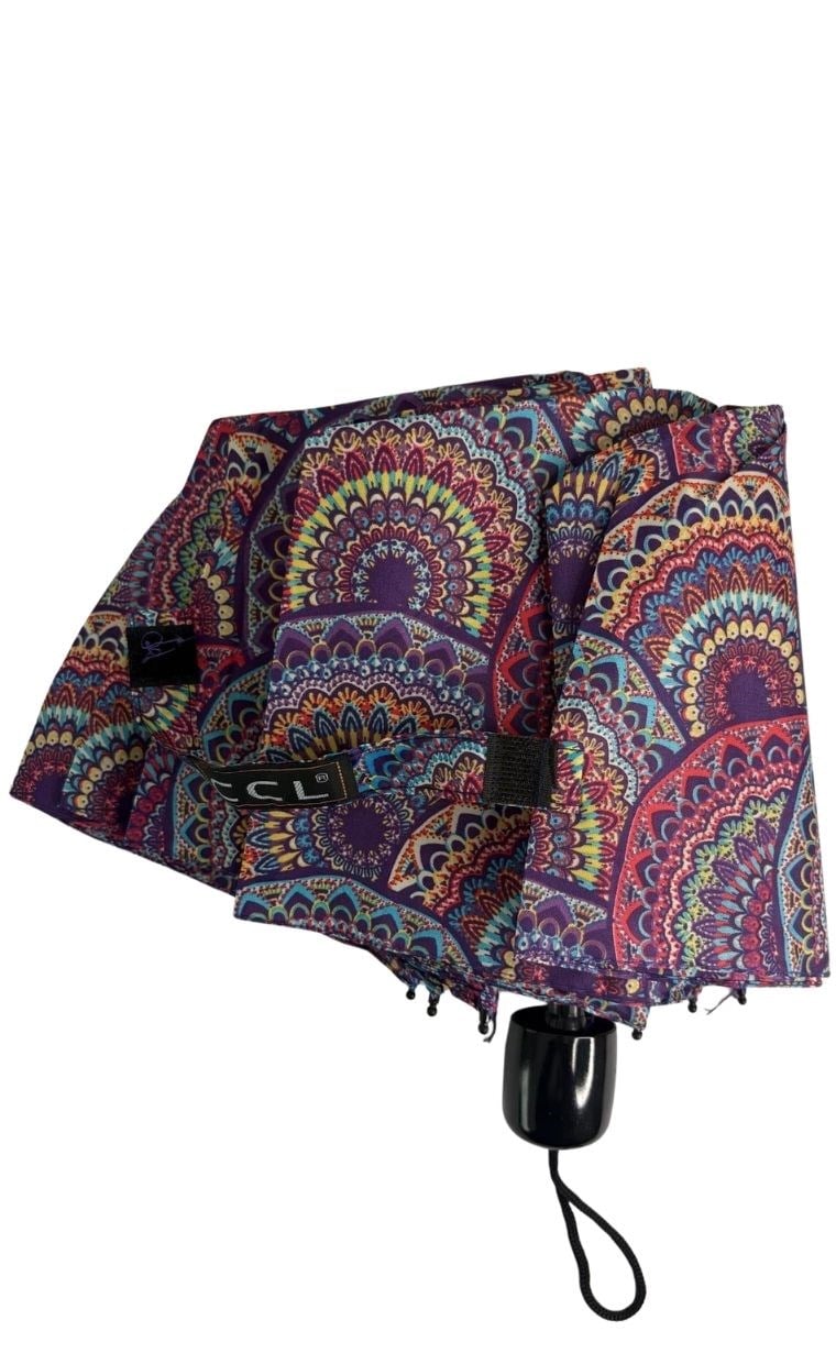 CCL 8 Telli Geometrik Mandala Desenli Turkuaz renkli Şemsiye 103G-2