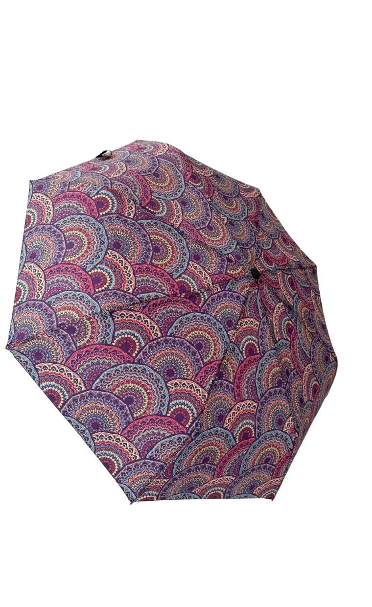 CCL 8 Telli Geometrik Mandala Desenli Turkuaz renkli Şemsiye 103G-2