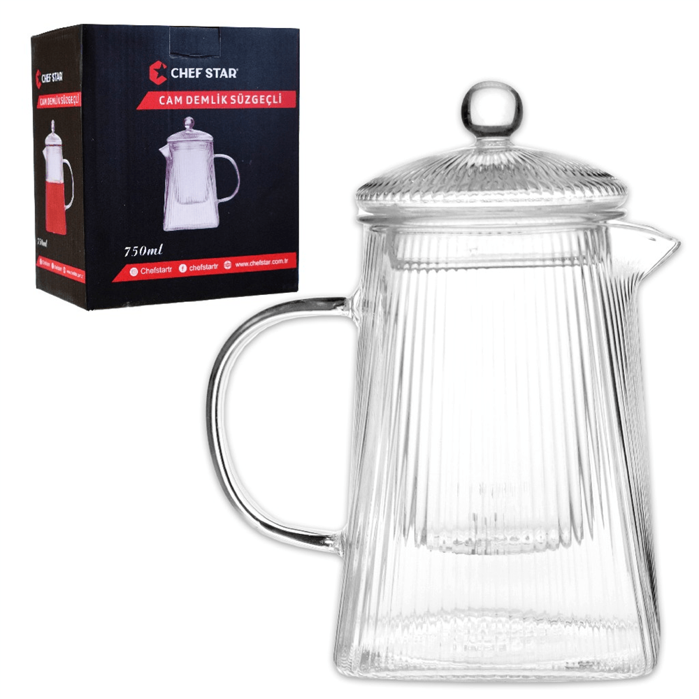 Chef Star Süzgeçli Cam Delik 750 Ml Mnb04165