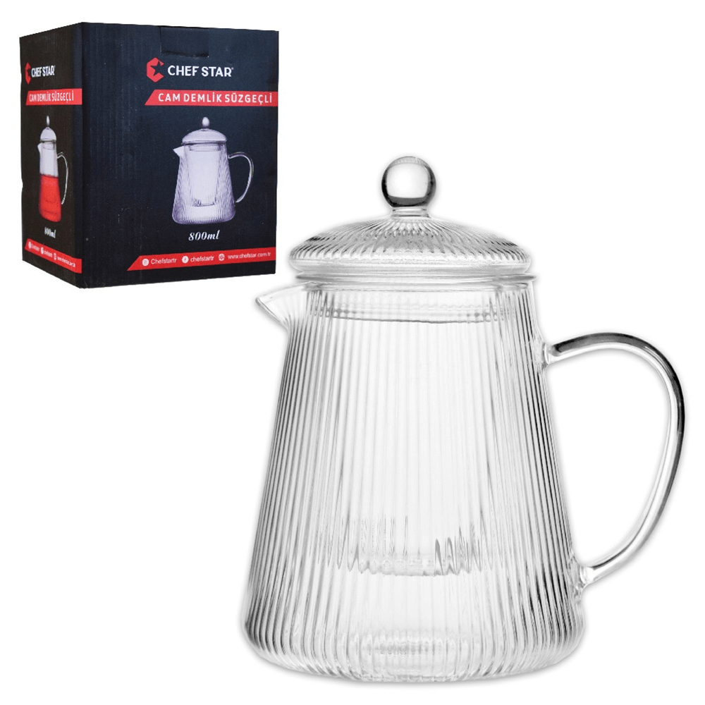 Chef Star Süzgeçli Cam Demlik 800 Ml Mnb04164