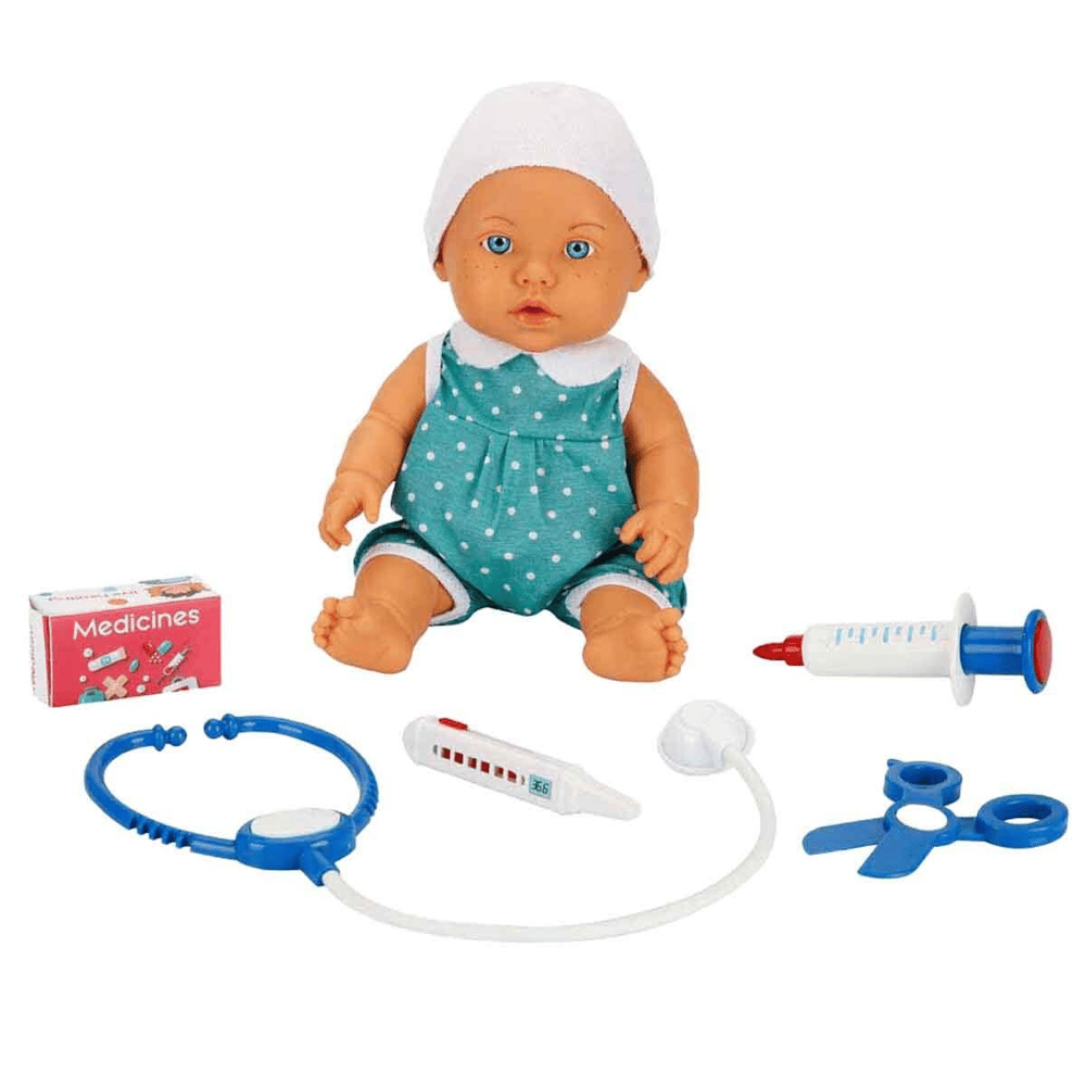 Dollz'n More Bebelou Doktor Zamanı Sesli Bebek Seti 35 cm