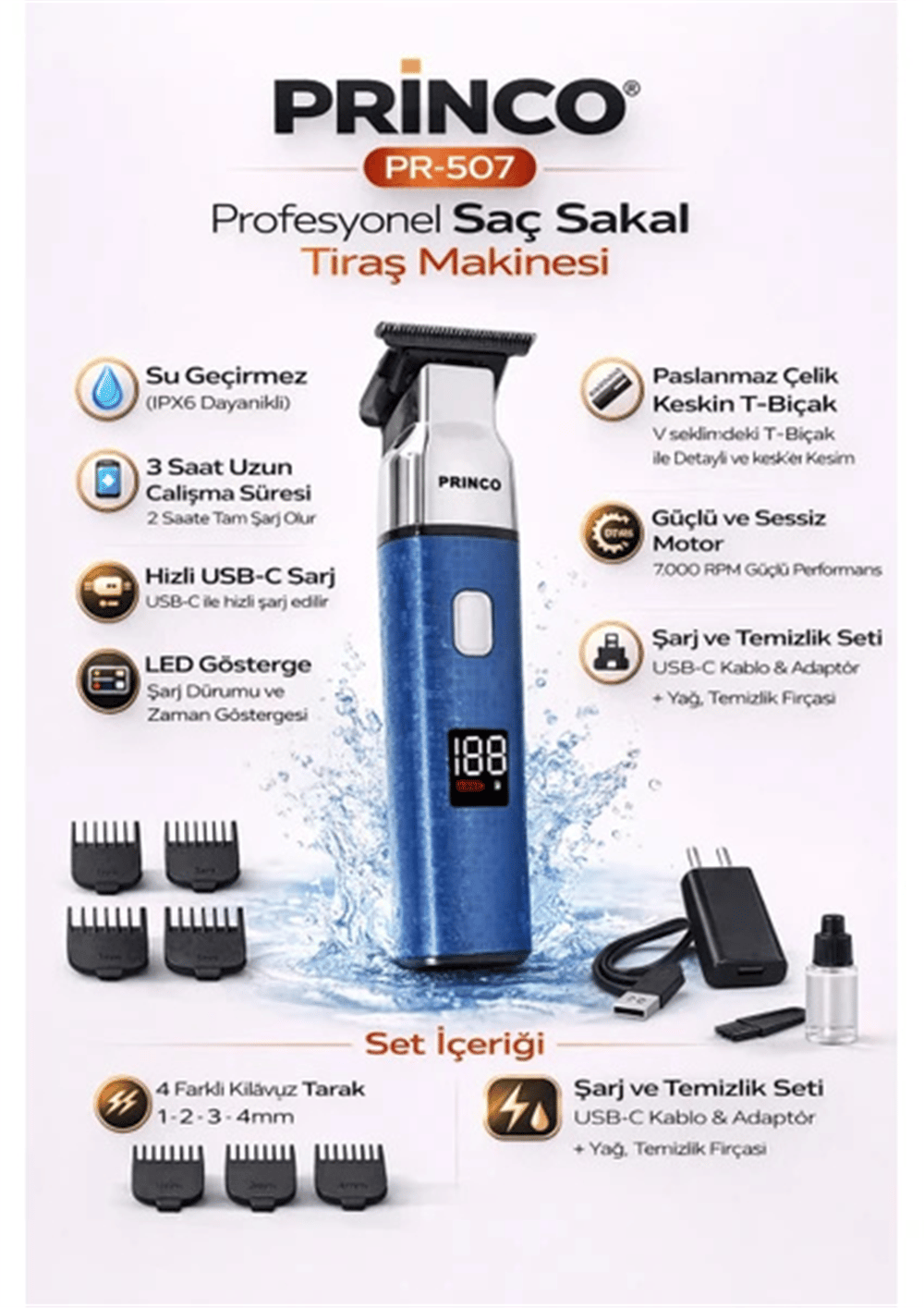 Evde saç sakal kesim makinesi