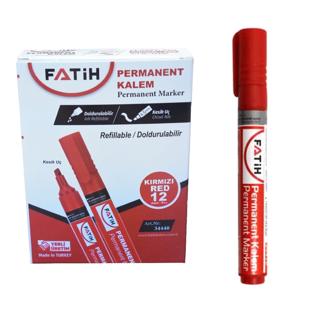 Fatih Parmanent Kalem Kesik Uç Kırmızı