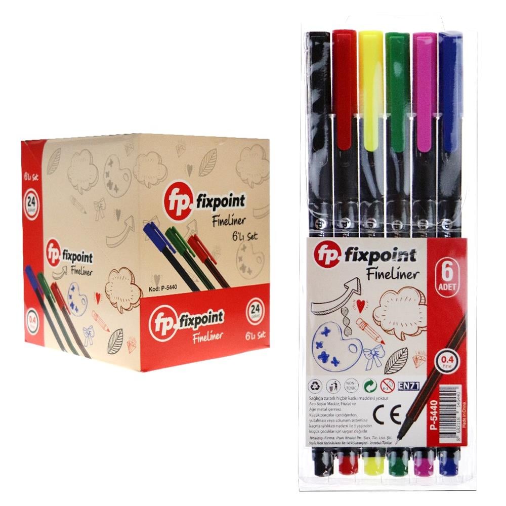 Fixpoint Fineliner Klipsli 6 Lı Kalem P-5440