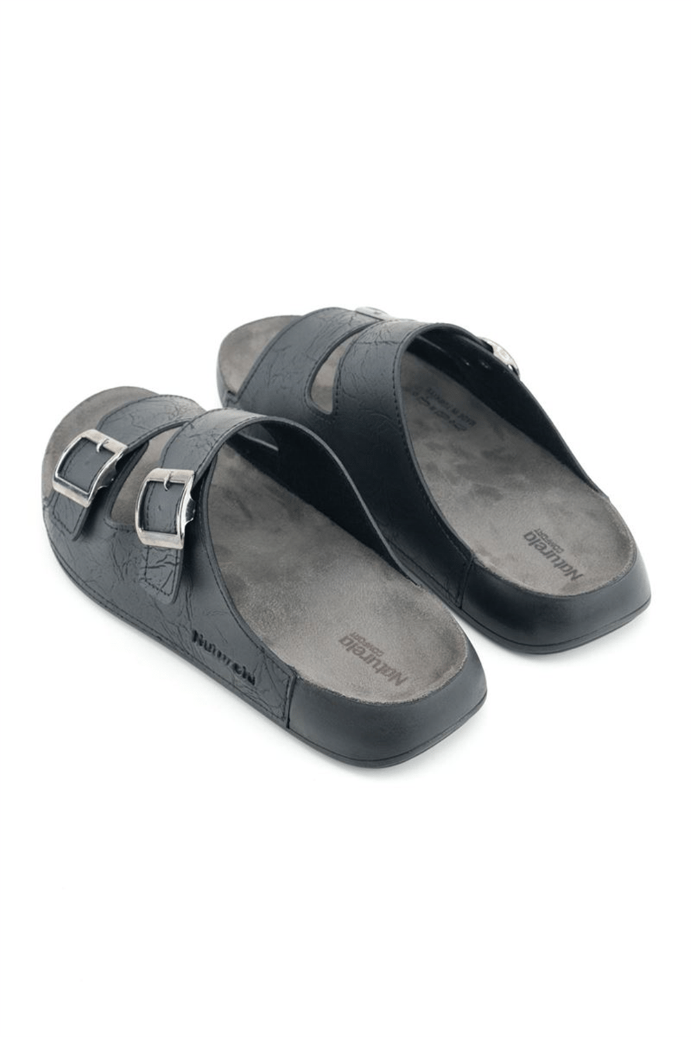 Gezer Naturela Comfort Rahat Erkek Terliği Yazlık Suni Deri Çift Toka Ayarlanabilir Rahat Taban Günlük Terlik
