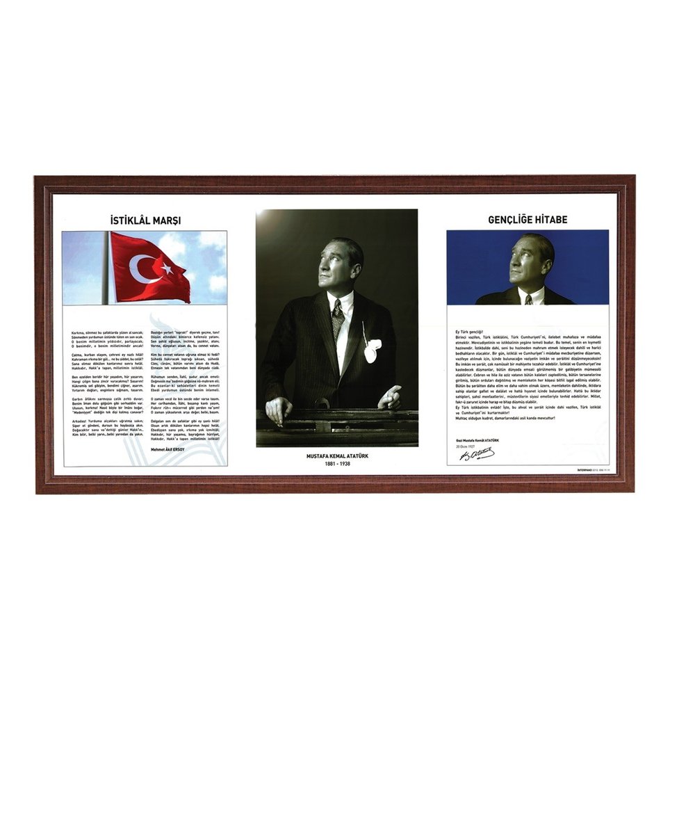 İnterpano Atatürk Köşesi 50x100 Piramit Lamine Çerçeveli