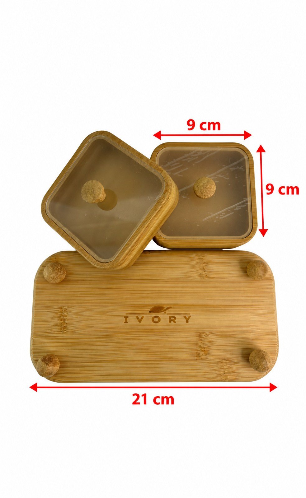 Ivory Bambu Tezgahüstü Standlı Baharatlık IVO-BMB334