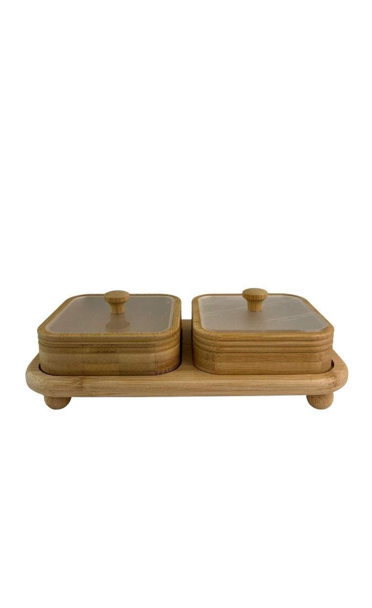Ivory Bambu Tezgahüstü Standlı Baharatlık IVO-BMB334