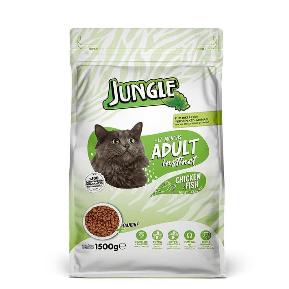 Jungle 1,5 Kg Yetişkin Kedi Maması Tavuk Balık